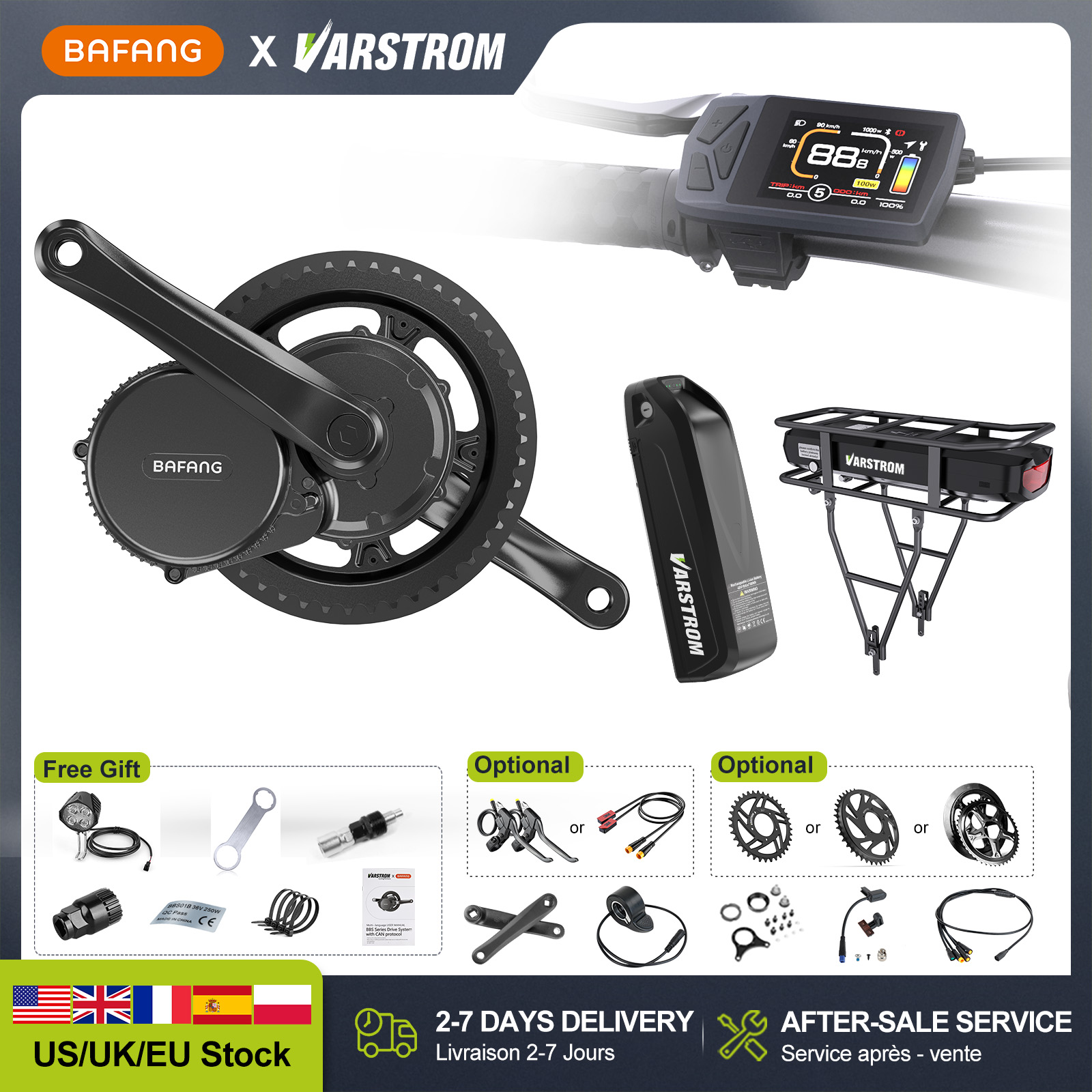 Bafang Bbshd 1000W Conversion Kit - [US Direct] BAFANG 48V 500W750W/1000W Mid
