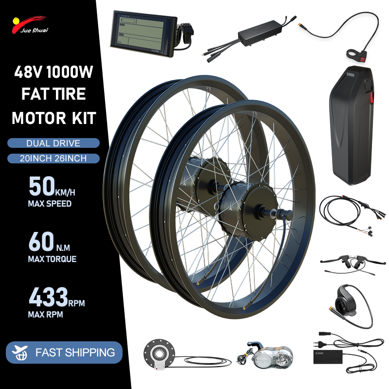 Fat Tire Ebike Conversion Kit 2000W - 48V 2000W E-bike Fat Tire Conversion