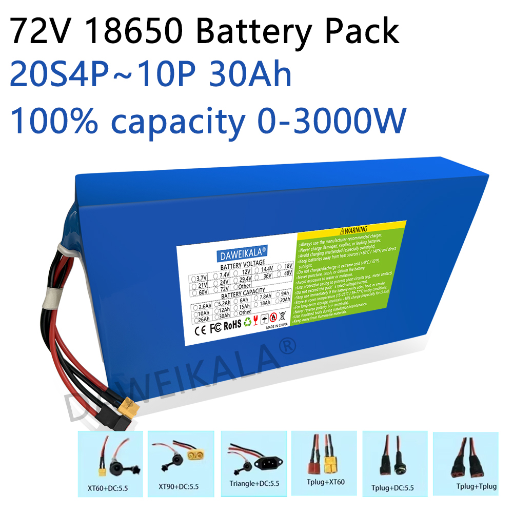 New 72V 12Ah-30Ah 18650 Batter - Electric Bicycle Battery 72V 30Ah recension och pris