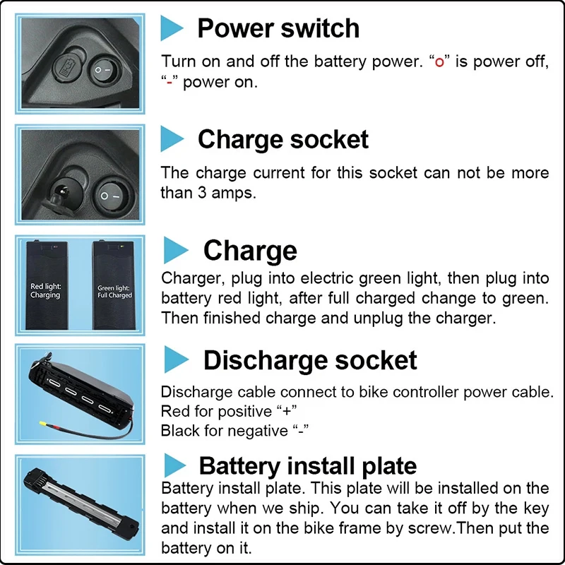 Cham 36 60 52v 48v 72v 45ah 60 - Ebike Battery 48V 20Ah Hailong recension och pris